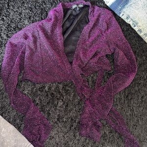Sparkly Purple Wrap Top xs used